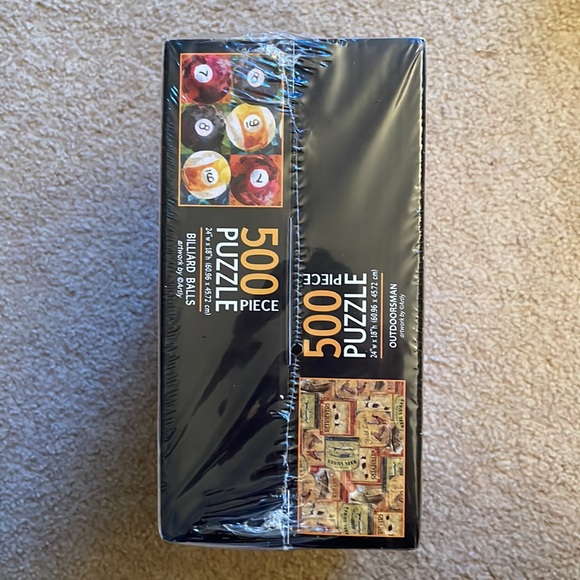 Two Puzzle Pack “Billiard Balls” & “Outdoorsman” - Each 500 Pieces - Picture 3 of 4
